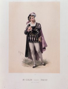 Monsieur Colin no papel de Fausto, ópera de Charles Gounod (litografia de A. Morton