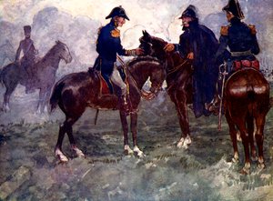 Só depois da batalha Blucher e Wellington se encontraram, 1815, 1905