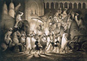 Delhi: Cortege e Comitiva do Grande Moghul, pub. 1858.