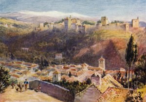 Granada, Vista Geral da Alhambra (cor litho)