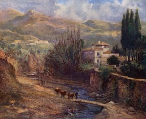 Granada, Villa on the Darro (cor litho) de A. Trevor Haddon