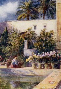 Sevilha, Jardins do Alcazar (cor litho) de A. Trevor Haddon