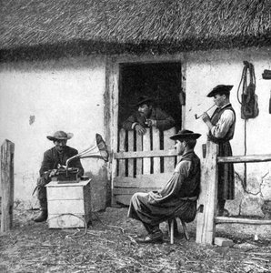 Tempo de lazer para os vaqueiros, Hungria, 1922.