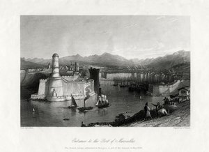 Entrada para o porto de Marselha, França, 1875