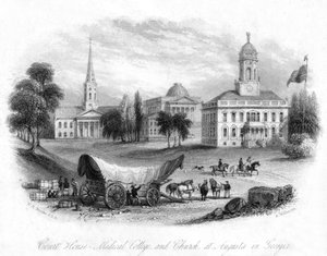 O Tribunal, Faculdade de Medicina e Igreja, Augusta, Geórgia, EUA, século XIX.