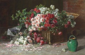 Cesta de rosas, c.1890 (óleo sobre tela)