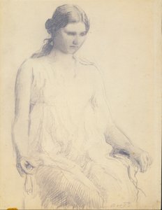 Estudo de uma jovem mulher de Abbott Handerson Thayer