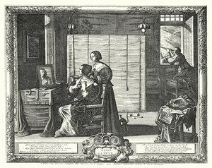 A casa de banho (gravura) de Abraham (after) Bosse