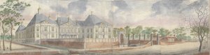 A Casa em Honselaersdijk e arredores, vista do outro lado do pátio de Abraham Beerstraten