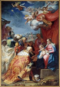 Adoração dos Magos. Pintura de Abraham Bloemaert (1564-1651) de Abraham Bloemaert