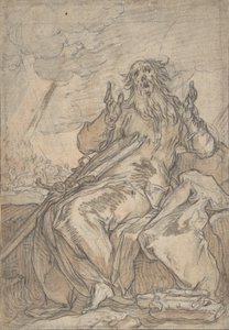 São Paulo Sentado, com sua conversão ao fundo, final do século XVI a meados do século XVII. de Abraham Bloemaert
