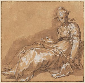 Mulher sentada, virada para a esquerda de Abraham Bloemaert