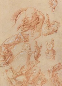 Estudos de Mãos e Figuras Dobradas [verso] de Abraham Bloemaert