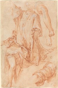 Estudos de Pernas e Cortinas [reto] de Abraham Bloemaert