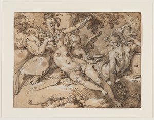 Vênus e Baco (Sem Ceres e Baco, Vênus congelaria) de Abraham Bloemaert