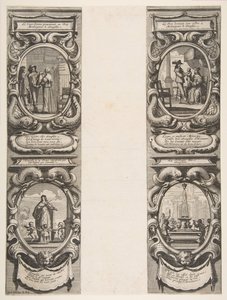 Almanach para 1639: Luís XIII e Ana da Áustria confiando o Reino e o Herdeiro Appa ..., 1638. de Abraham Bosse