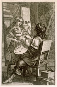 Artista no Trabalho, de &39;Recueil de Figures ..&39;, pub. Paris, 1737 de Abraham Bosse