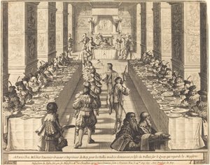 Banquete dado pelo rei aos novos cavaleiros de Abraham Bosse