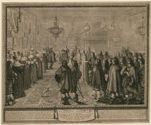 Cerimónia observada no contrato de casamento celebrado em Fontainebleau na presença das suas majestades entre Ladislau IV, rei da Polónia e da Suécia [...] de Abraham Bosse