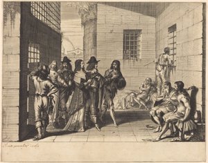 Nobres visitando uma prisão de Abraham Bosse
