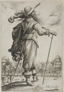 Homem com bengala, visto de trás, do Jardim da Nobreza Francesa de Abraham Bosse
