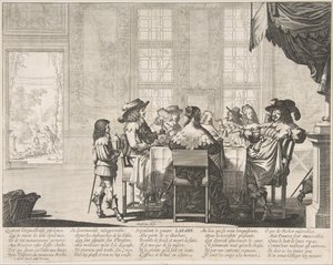 O Banquete do Homem Rico, meados do século XVII. de Abraham Bosse