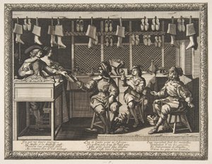 O sapateiro Le Savetier, ca. 1632-33. de Abraham Bosse