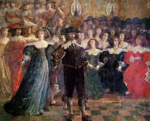 A bola da corte (mural) (detalhe) de Abraham Bosse