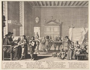 O Mestre da Escola, ca. 1635-38. de Abraham Bosse