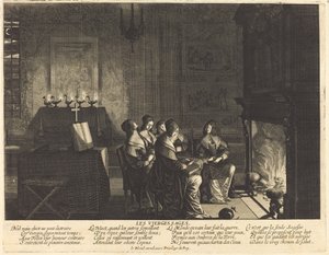 As virgens sábias diante do fogo de Abraham Bosse