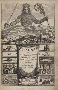 Página de título de "Leviatã, ou A Matéria, Forme, & Poder de um Eclesiástico e Civil da Common-Wealth" por Thomas Hobbes