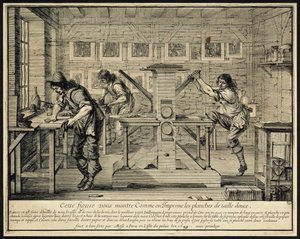 Oficina de um gravador, 1642 de Abraham Bosse