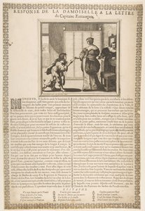Resposta da jovem senhora à carta do capitão, c. 1636. de Abraham Bosse