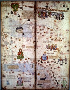 Mapeamento: Mapa de Cathay (Catai) nome antigo da China Mongol na Ásia Central e Europa. Existem: Deli (Índia), com o Mar de Aral, o Rio Volga, o Mar Cáspio, o Cáucaso, o Eufrates, a Península Arábica e as cidades de Dehli (Índia) (com t