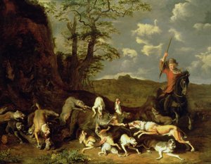 Uma caçada ao urso, 1655 de Abraham Danielsz. Hondius