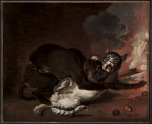 O Macaco e o Gato, provavelmente 1670s (óleo sobre tela)