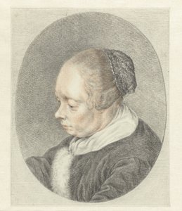 O Spinster (detalhe da cabeça da mulher) de Abraham Delfos