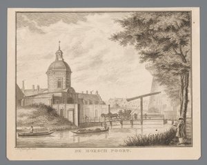 Vista do Morspoort em Leiden
O Portão Morsch (título sobre o objecto)
