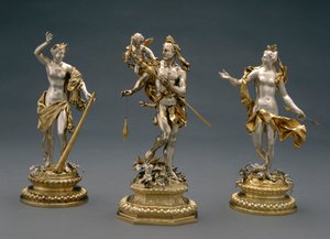 Hércules, Omphale e Venus, c.1695-1700 (prata chapeada)