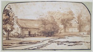 Paisagem com casa de um camponês, 1640 (caneta e tinta marrom no papel)