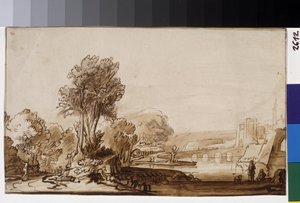 "A doorway to the castle" Desenho de tinta de Abraham Furnerius (1628-1698) Museu Pushkin do século XVII, Moscovo