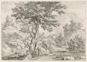 Paisagem montanhosa com rochas de Abraham Genoels