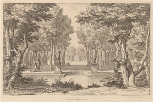 As duas estátuas de Abraham Genoels II after Adam Frans van der Meulen