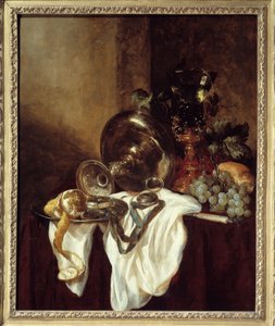 Pintura da taça de prata por Abraham Van Beyeren