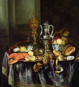 Ainda vida com frutas e marisco