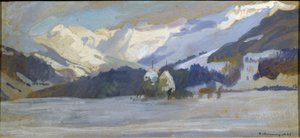Paisagem de neve perto dos Diablerets
