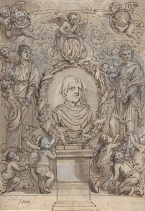 Design para uma página de título, século XVII. de Abraham Jansz van Diepenbeeck