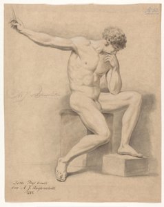 Nu masculino sentado, visto de frente (3º prémio 1805)