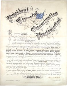 Proclamação de Emancipação do Presidente Lincoln, 1 de janeiro de 1863
