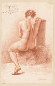 Nu masculino sentado, visto de costas (2º prêmio 1812) de Abraham Lion Zeelander
